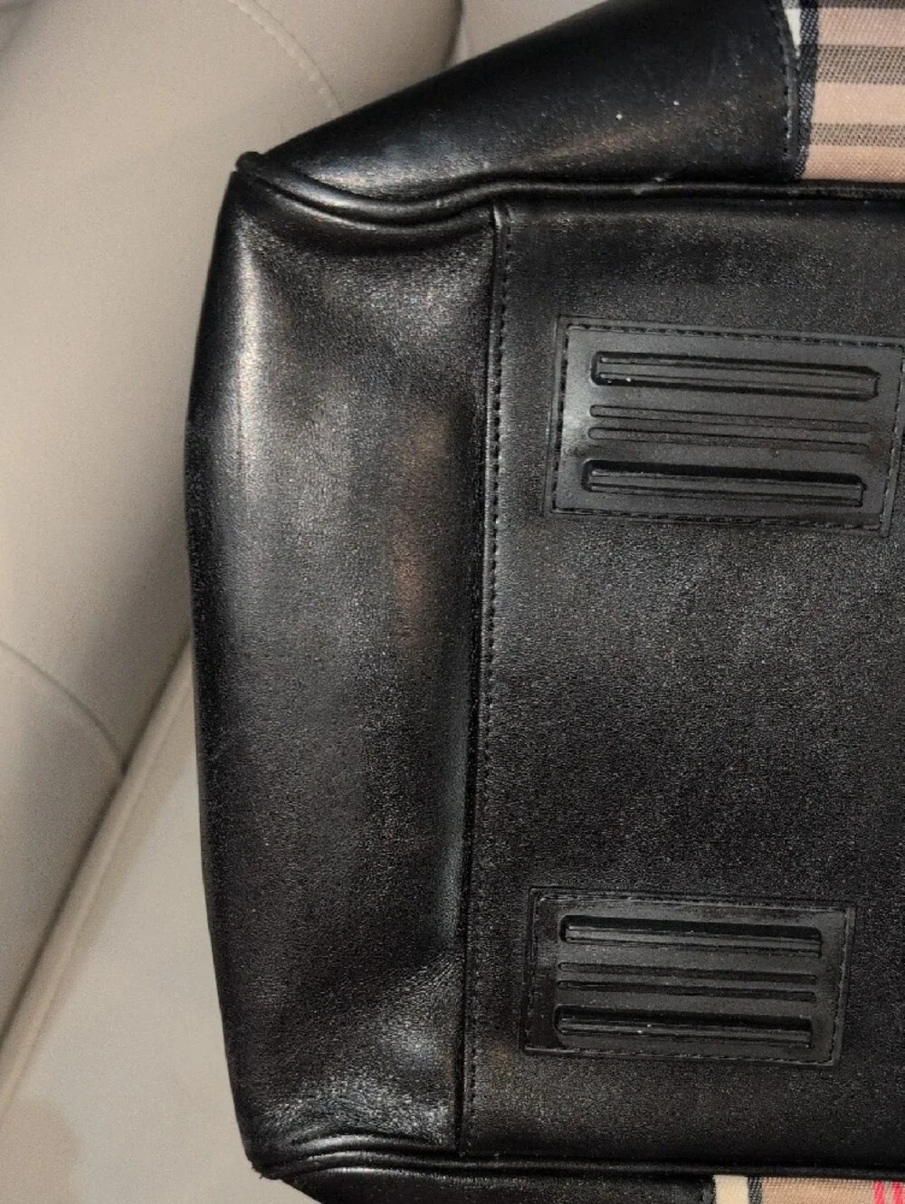 Classic Plaid Carry On Bag with Black Vegan Trim
